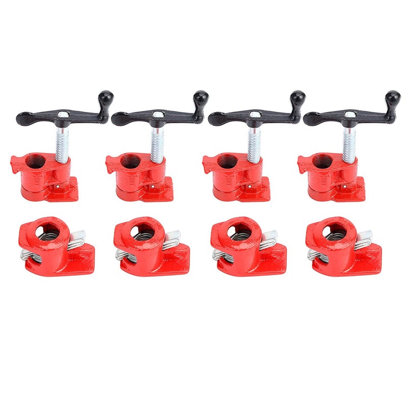 WINTOOLS (4 Pack) 3/4" Wood Gluing Pipe Clamp Set Heavy Duty PRO Woodworking Cast Iron - Image 2